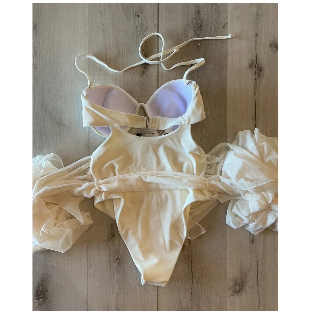 Andrea Iyamah One Piece Swimsuit Ivory Size Medium New With Tags